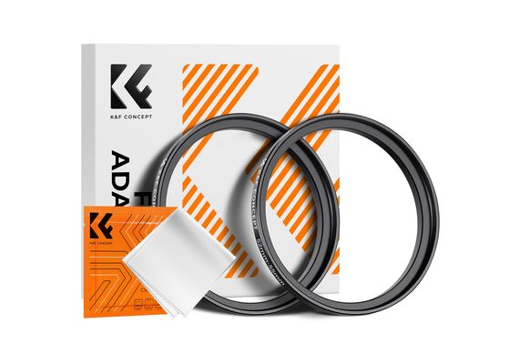 K&F CONCEPT Adaptador de Filtro Step-Up 52mm - 55mm + 2 Panos de Limpeza