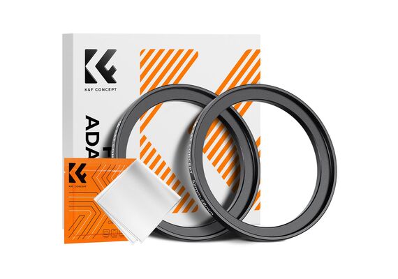 K&F CONCEPT Adaptador de Filtro Step-Up 52mm - 58mm + 2 Panos de Limpeza