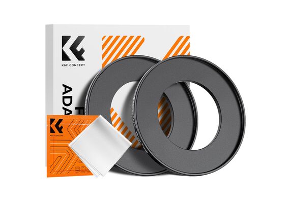 K&F CONCEPT Adaptador de Filtro Step-Up 49mm - 77mm + 2 Panos de Limpeza