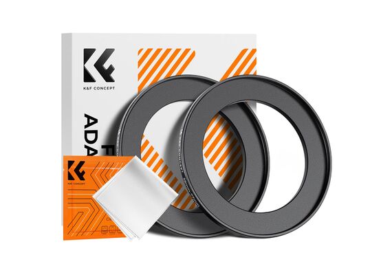 K&F CONCEPT Adaptador de Filtro Step-Up 58mm - 77mm + 2 Panos de Limpeza