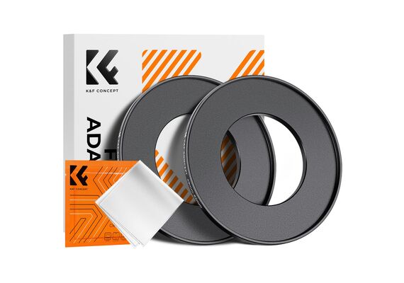 K&F CONCEPT Adaptador de Filtro Step-Up 49mm - 82mm + 2 Panos de Limpeza