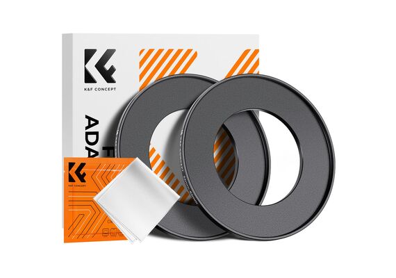K&F CONCEPT Adaptador de Filtro Step-Up 52mm - 82mm + 2 Panos de Limpeza