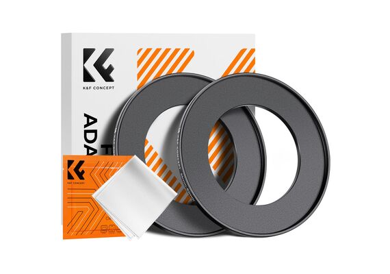 K&F CONCEPT Adaptador de Filtro Step-Up 55mm - 82mm + 2 Panos de Limpeza