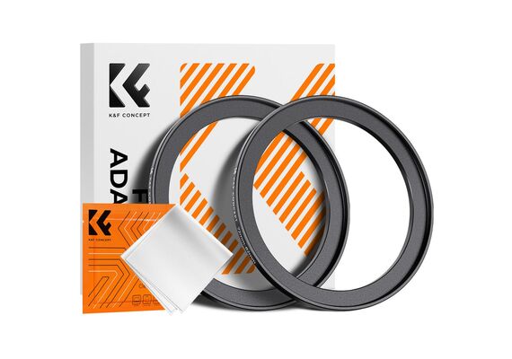 K&F CONCEPT Adaptador de Filtro Step-Up 72mm - 82mm + 2 Panos de Limpeza