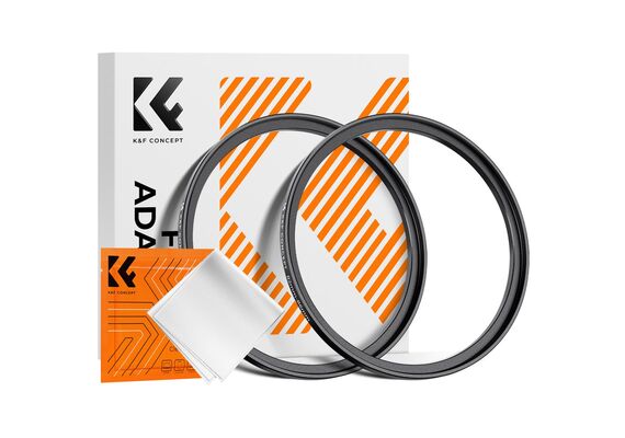 K&F CONCEPT Adaptador de Filtro Step-Up 82mm - 86mm + 2 Panos de Limpeza