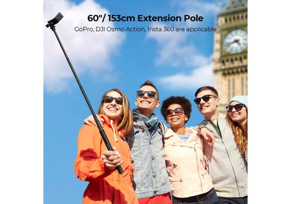 K&F CONCEPT Seltie Stick com Adaptador de Action Cam 153cm