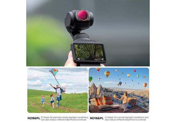 K&F CONCEPT Kit Filtros Magnéticos ND8/PL + ND16/PL + ND32/PL + ND64/PL para DJI Osmo Pocket 3