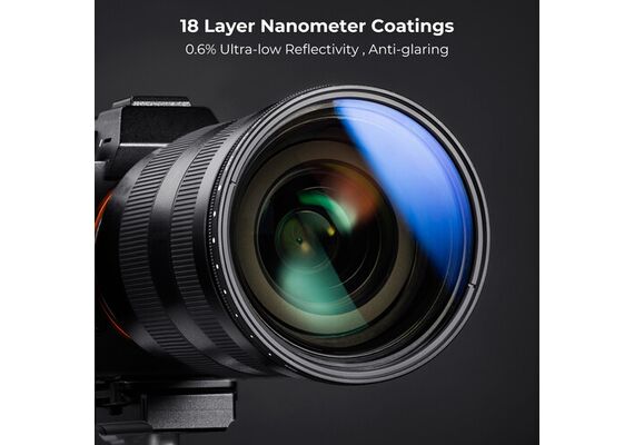 K&F CONCEPT Filtro Densidade Variável ND2-ND2000 NANO-C Series – 77mm