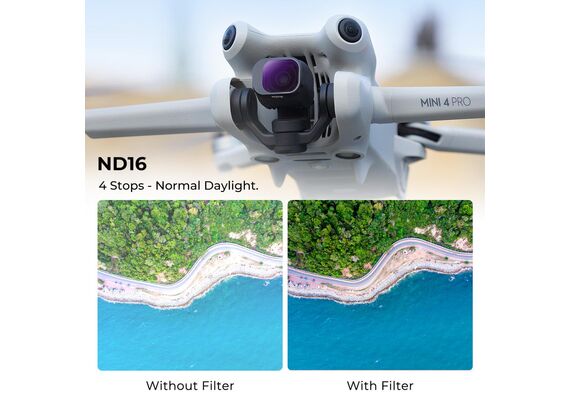 K&F CONCEPT Kit Filtros ND8+ND16+ND32+ND64 para DJI Mini 4 Pro