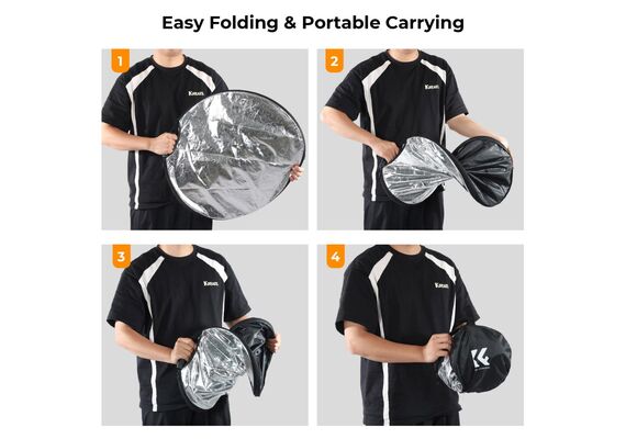 K&F CONCEPT Refletor Dobrável 5 em 1 60cm