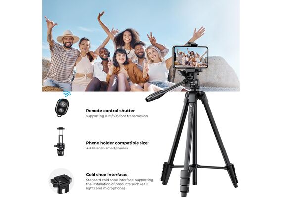 K&F CONCEPT Tripé de Viagem 2 em 1 com Controle BluetoothK&F CONCEPT Tripé de Viagem 2 em 1 com Controle Bluetooth