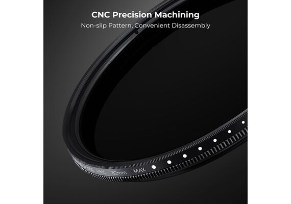K&F CONCEPT Filtro Densidade Variável ND2-ND2000 NANO-C Series – 72mm