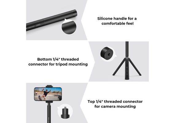 K&F CONCEPT Seltie Stick com Adaptador de Action Cam 153cm