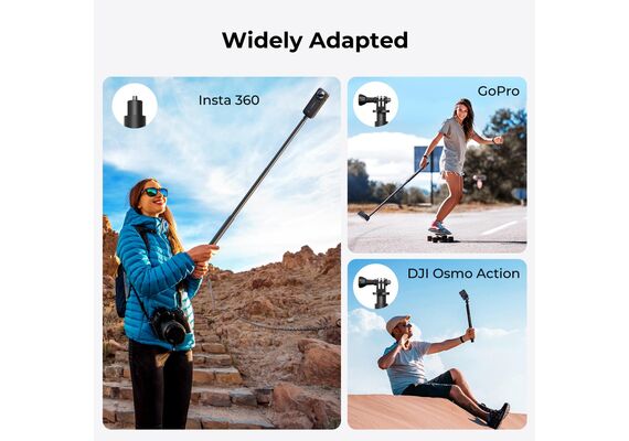 K&F CONCEPT Seltie Stick com Adaptador de Action Cam 153cm