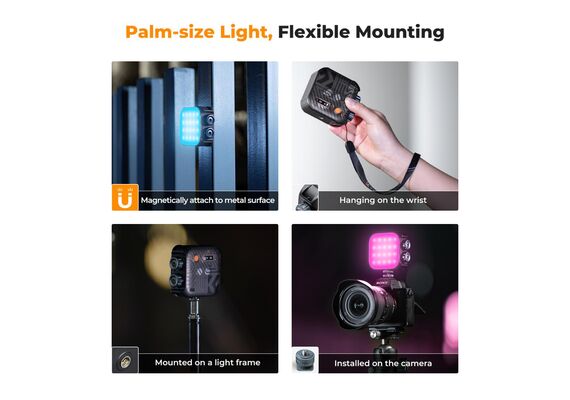 K&F CONCEPT Iluminador LED RGB - Preto