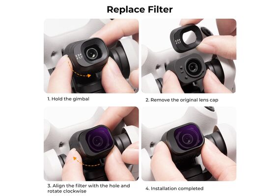 K&F CONCEPT Kit Filtros ND8+ND16+ND32+ND64 para DJI Mini 4 Pro
