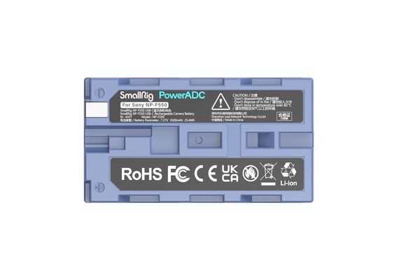 SMALLRIG 4331 Bateria Lítio NP-F550 USB-C 3500mAh