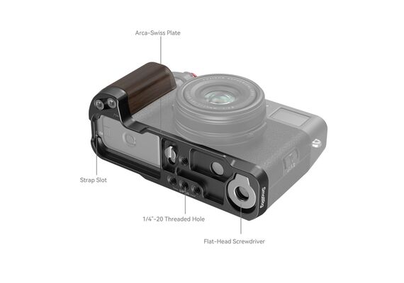 SMALLRIG 4805 L-Shape Grip Fujifilm X100VI / X100V - Madeira/Preto