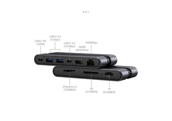 SMALLRIG 4663 Leitor de Cartão 9-em-1 USB-C