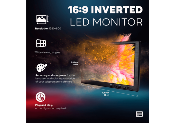 TELEPROMPTER PAD Monitor Invertido para iLight Pro 12"