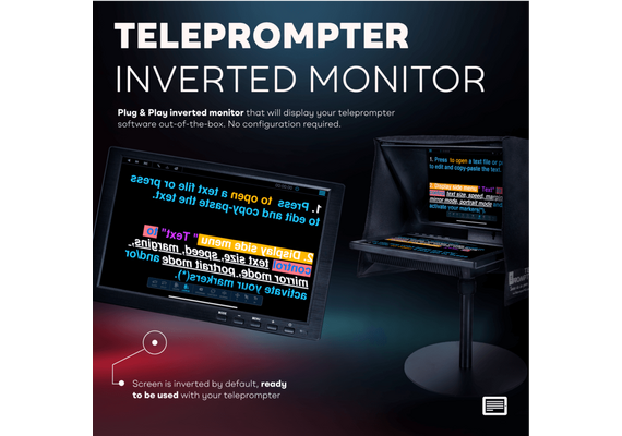 TELEPROMPTER PAD Monitor Invertido para iLight Pro 12"