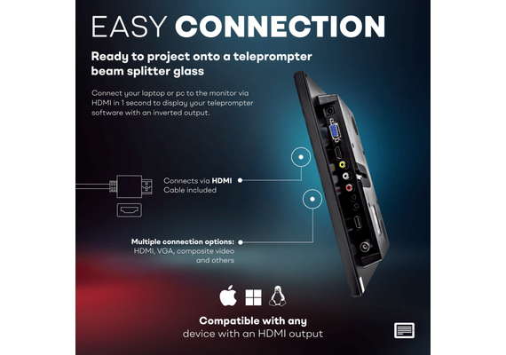 TELEPROMPTER PAD Monitor Invertido para iLight Pro 12"