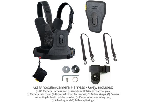 COTTON CARRIER Arnês de Torso com Suporte para 1 Cameras e 1 Binóculos CCS G3 - Cinza