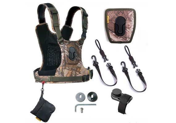 COTTON CARRIER Arnês de Torso com Suporte para 1 Cameras e 1 Binóculos CCS G3 - Camuflado