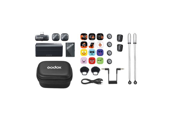 GODOX Microfone de Lapela Wireless Cube-C - Kit USB-C + Lightning + TRS