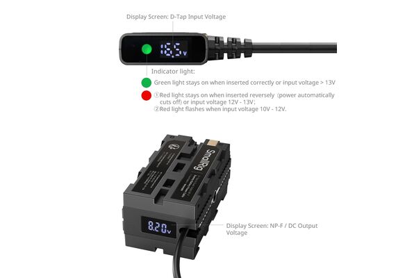 SMALLRIG 4884 Cabo D-Tap para Dual NP-F