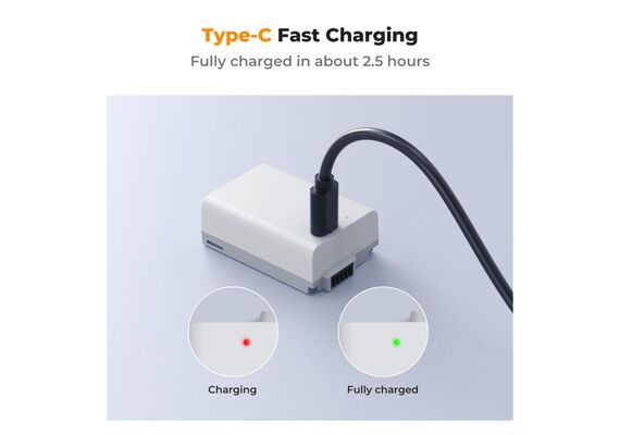 K&F CONCEPT Bateria com Carregamento USB-C EN-EL25 1250mAh