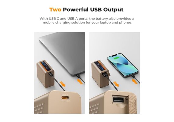 K&F CONCEPT Bateria  NP-F970 com USB-C PD 20W 10500mAh
