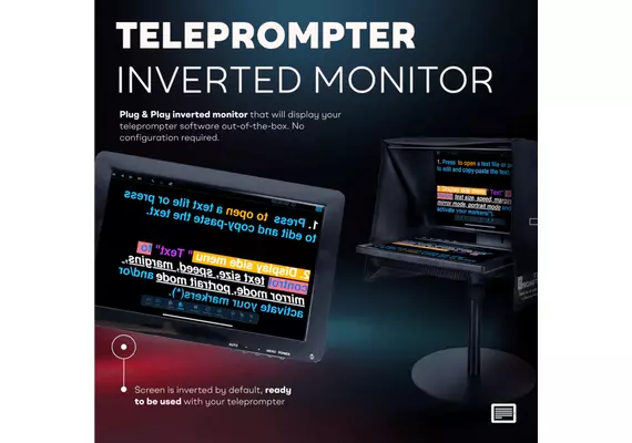 TELEPROMPTER PAD Monitor Invertido 14" para iLight PROTELEPROMPTER PAD Monitor Invertido 14" para iLight PRO
