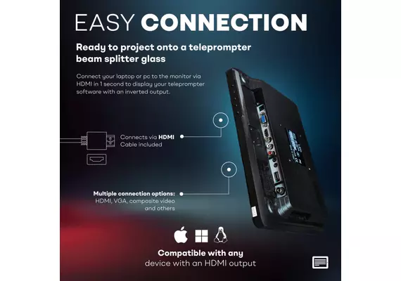 TELEPROMPTER PAD Monitor Invertido 14" para iLight PRO