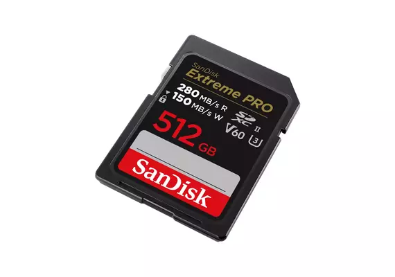 SANDISK SDXC Extreme PRO 280MB/s Classe 10 V60 U3 UHS-II - 512GB