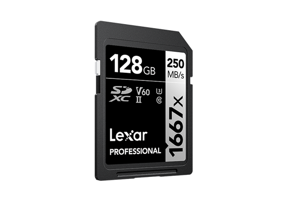LEXAR Professional SDXC Pro 1667x 250MB/s Classe 10 V60 U3 UHS-II 4K - 128GB