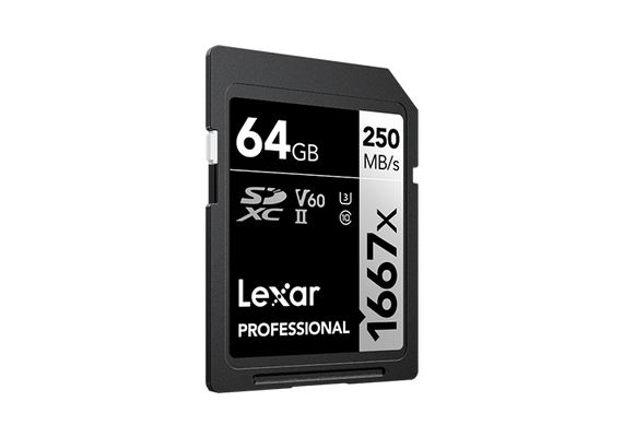 LEXAR Professional SDXC Pro 1667x 250MB/s Classe 10 V60 U3 UHS-II 4K - 64GB