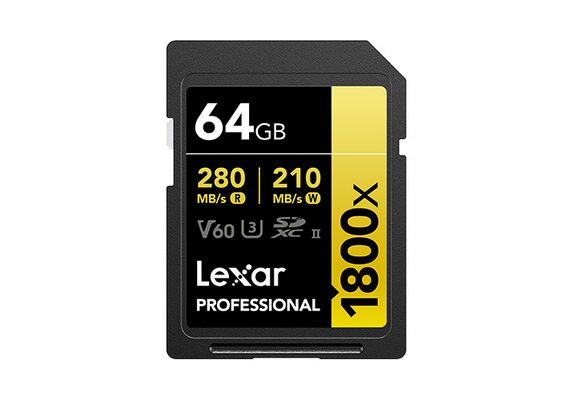 LEXAR Professional GOLD Series SDXC 1800x 280MB/s Classe 10 U3 UHS-II - 64GB