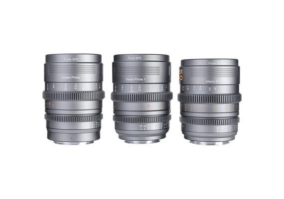 SIRUI Kit 3 Objetivas Vision Prime 1 Cine T1.4 Full Frame 24mm / 35mm / 50mm - Cinza