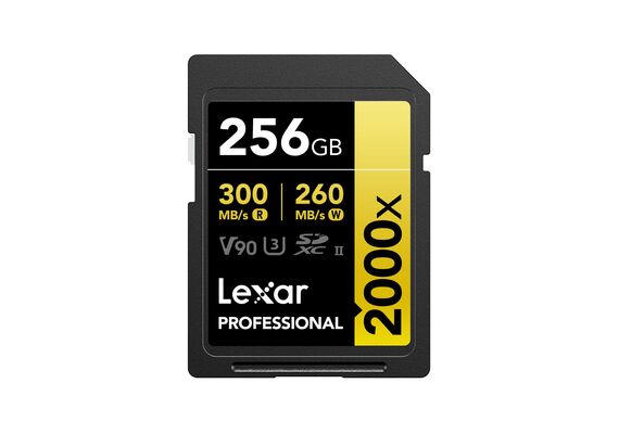 LEXAR Professional SDXC/SDHC 2000x 300MB/s Classe 10 V90 U3 UHS-II 256GB