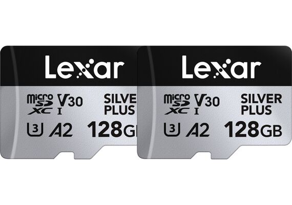 LEXAR Micro SDXC Silver Plus 205Mb/s Classe 10 V30 U3 UHS-I - 128GB (PACK 2 Unidades)