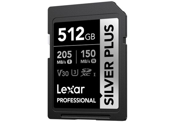 LEXAR Professional SDXC Silver Plus 205MB/s U3 UHS-I 4K - 512GB