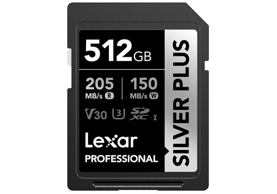 LEXAR Professional SDXC Silver Plus 205MB/s U3 UHS-I 4K - 512GB