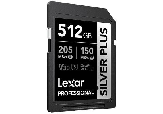 LEXAR Professional SDXC Silver Plus 205MB/s U3 UHS-I 4K - 512GB