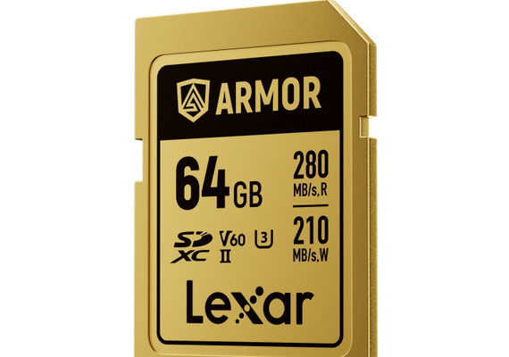 LEXAR SDXC ARMOR GOLD 280Mb/s Classe 10 V60 U3 UHS-II - 64GB