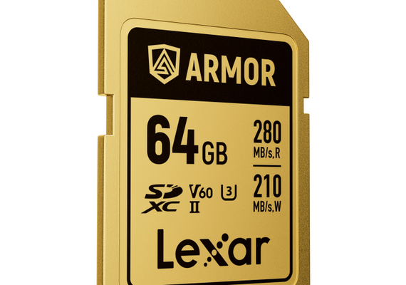 LEXAR SDXC ARMOR GOLD 280Mb/s Classe 10 V60 U3 UHS-II - 64GB