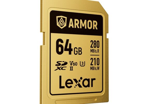 LEXAR SDXC ARMOR GOLD 280Mb/s Classe 10 V60 U3 UHS-II - 64GB