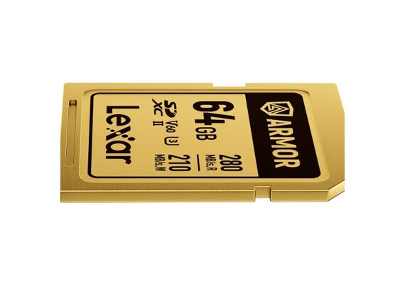LEXAR SDXC ARMOR GOLD 280Mb/s Classe 10 V60 U3 UHS-II - 64GB