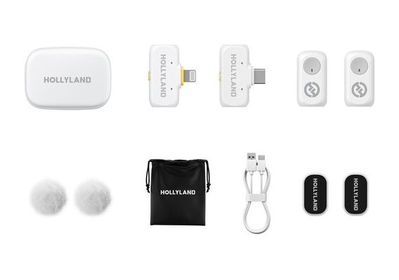 HOLLYLAND Lark A1 (2TX + 2RX [USB-C + Lightning]) - Duo Combo Branco