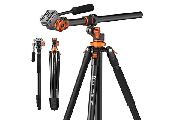 K&F CONCEPT Tripé de Vídeo K254A7 + Cabeça Fluida FH-03